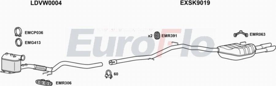 EuroFlo SKSUP20D 0302LHD - Система випуску ОГ autocars.com.ua