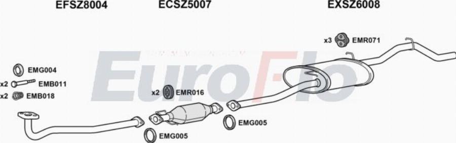 EuroFlo SZALT10 1001A00 - Система випуску ОГ autocars.com.ua