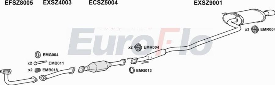 EuroFlo SZBAL16 2001A00 - Система випуску ОГ autocars.com.ua