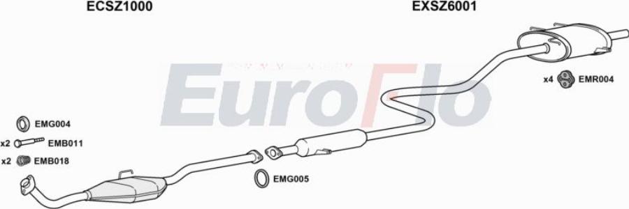 EuroFlo SZSWI13 1015A00 - Система випуску ОГ autocars.com.ua