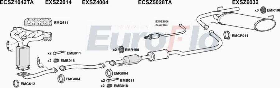 EuroFlo SZSX415 3001B - Система випуску ОГ autocars.com.ua