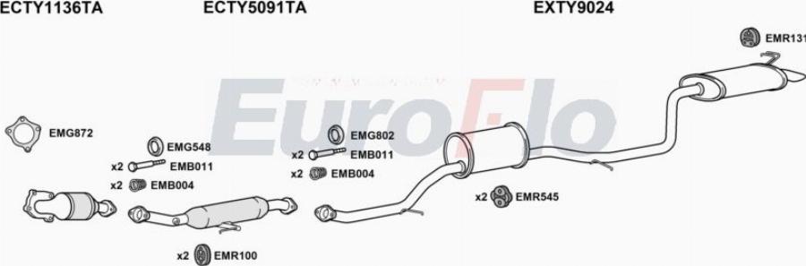 EuroFlo TYAUR12 3001 - Система випуску ОГ autocars.com.ua