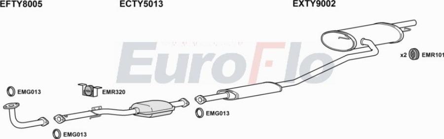 EuroFlo TYAVE18 2001A00 - Система випуску ОГ autocars.com.ua