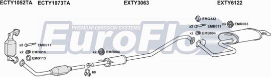 EuroFlo TYAVE20D 3008B - Система випуску ОГ autocars.com.ua