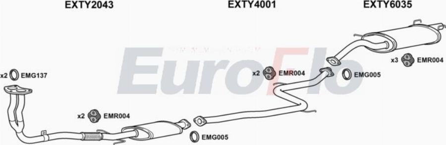 EuroFlo TYCOR13 1004A00 - Система випуску ОГ autocars.com.ua