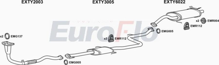 EuroFlo TYCOR13 1008A00 - Система випуску ОГ autocars.com.ua