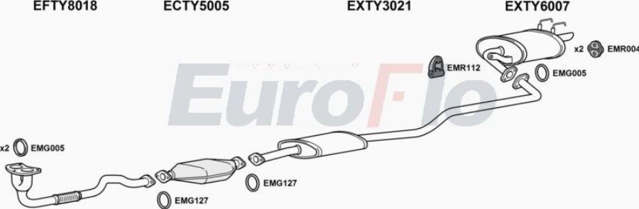 EuroFlo TYCOR16 1015A00 - Система випуску ОГ autocars.com.ua