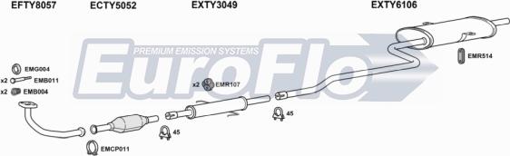 EuroFlo TYCOR19D 1001 - Система випуску ОГ autocars.com.ua