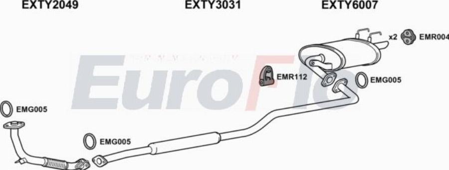EuroFlo TYCOR20D 1001A00 - Система випуску ОГ autocars.com.ua