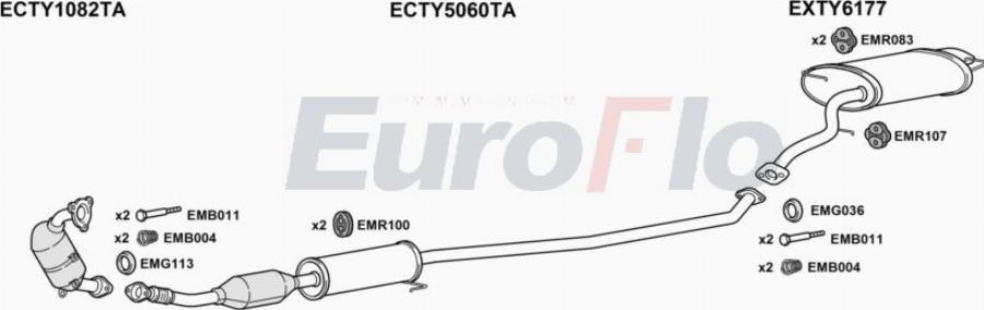 EuroFlo TYCORV22D 6001A00 - Система випуску ОГ autocars.com.ua