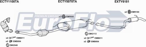 EuroFlo TYRAV22D 3001B - Система випуску ОГ autocars.com.ua