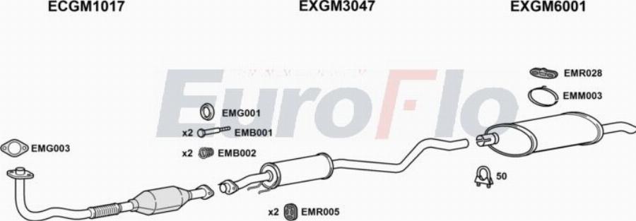 EuroFlo VLAST17D 1008A00 - Система випуску ОГ autocars.com.ua