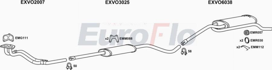 EuroFlo VO36020 2008A00 - Система випуску ОГ autocars.com.ua