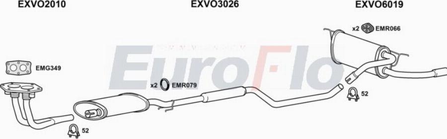 EuroFlo VO48017 4001A00 - Система випуску ОГ autocars.com.ua