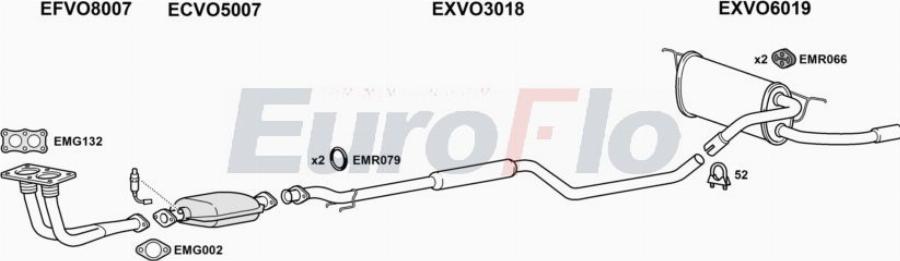 EuroFlo VO48017 4008A00 - Система випуску ОГ autocars.com.ua