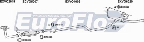 EuroFlo VO48017 4011 - Система випуску ОГ autocars.com.ua