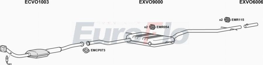 EuroFlo VO85025 2001A00 - Система випуску ОГ autocars.com.ua