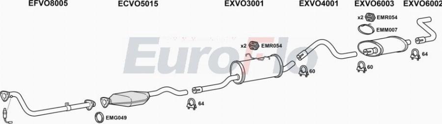 EuroFlo VO94023 2015A00 - Система випуску ОГ autocars.com.ua
