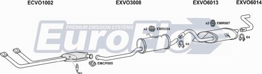 EuroFlo VO96030 2001C - Система випуску ОГ autocars.com.ua