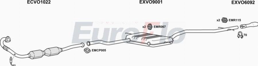 EuroFlo VOC7020 5001A00 - Система випуску ОГ autocars.com.ua