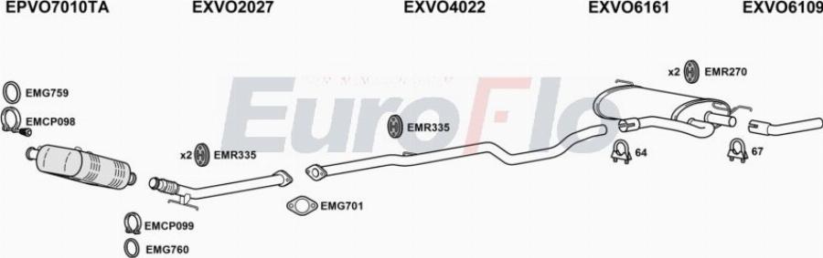 EuroFlo VOV6020D 3001B - Система випуску ОГ autocars.com.ua