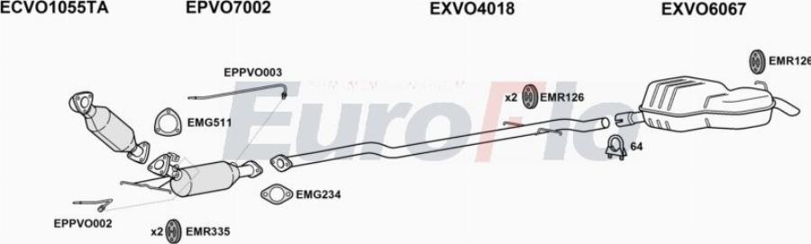 EuroFlo VOS6024D 0202LHD - Система випуску ОГ autocars.com.ua