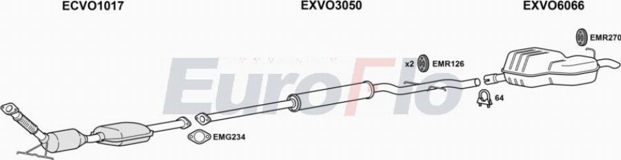 EuroFlo VOS8024 2011A00 - Система випуску ОГ autocars.com.ua