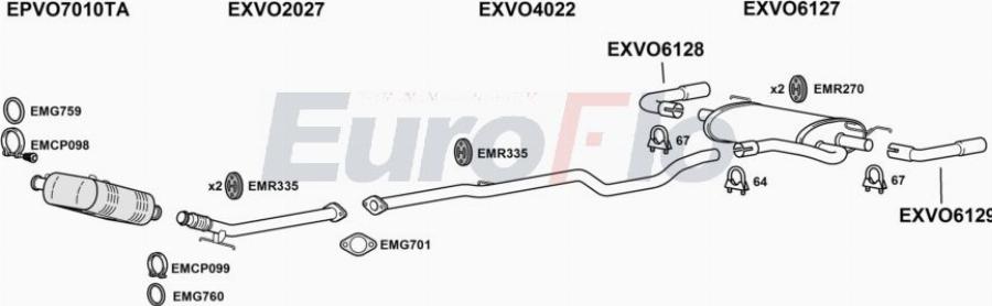 EuroFlo VOV6020D 3001D - Система випуску ОГ autocars.com.ua