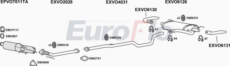 EuroFlo VOV6020D 3011B - Система випуску ОГ autocars.com.ua