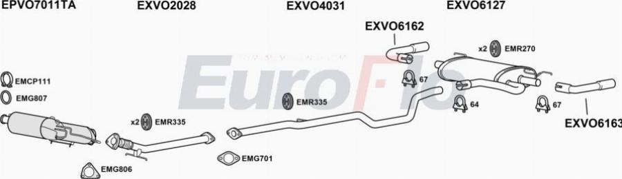 EuroFlo VOV6020D 3011D - Система випуску ОГ autocars.com.ua