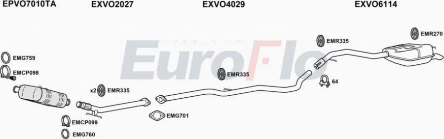 EuroFlo VOXC720D 3001A00 - Система випуску ОГ autocars.com.ua