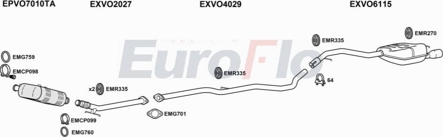 EuroFlo VOXC720D 3001B - Система випуску ОГ autocars.com.ua