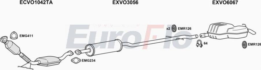 EuroFlo VOXC724D 3004A00 - Система випуску ОГ autocars.com.ua