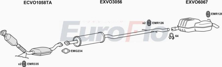 EuroFlo VOXC724D 3008A00 - Система випуску ОГ autocars.com.ua