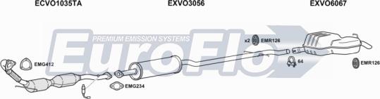 EuroFlo VOXC725 3001 - Система випуску ОГ autocars.com.ua