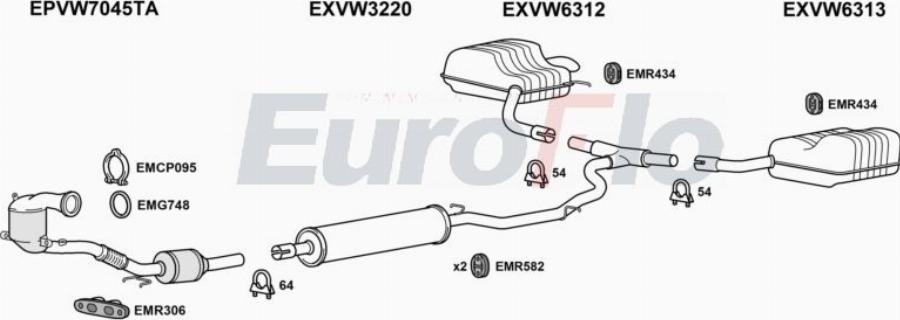 EuroFlo VWART15 1001C - Система випуску ОГ autocars.com.ua