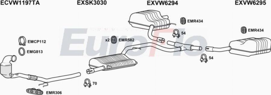 EuroFlo VWART20 1006 - Система випуску ОГ autocars.com.ua