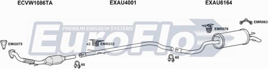 EuroFlo VWBEE19D 1005A - Система випуску ОГ autocars.com.ua