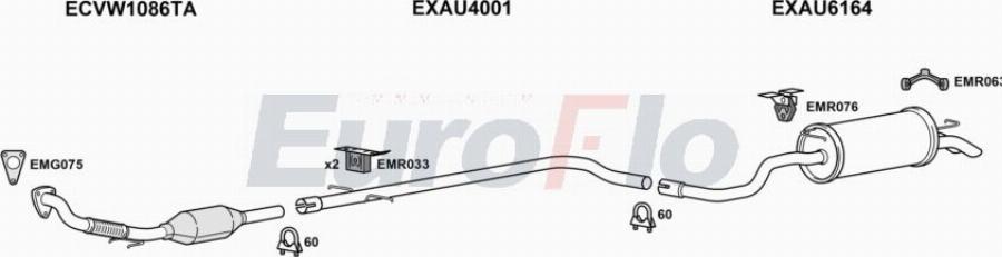 EuroFlo VWBEE19D 1005 - Система випуску ОГ autocars.com.ua