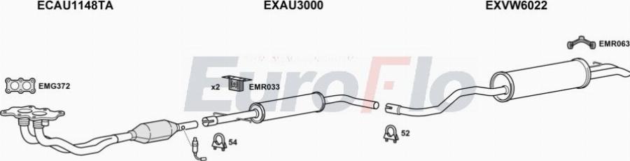 EuroFlo VWBOR16 2004A00 - Система випуску ОГ autocars.com.ua