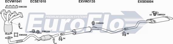 EuroFlo VWCAD14 7004A - Система випуску ОГ autocars.com.ua