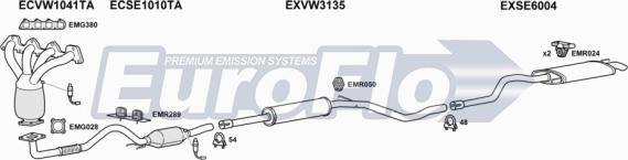 EuroFlo VWCAD14 7004B - Система випуску ОГ autocars.com.ua