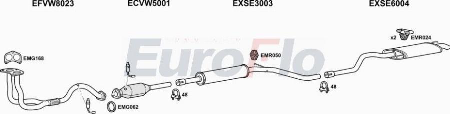 EuroFlo VWCAD16 7004A00 - Система випуску ОГ autocars.com.ua