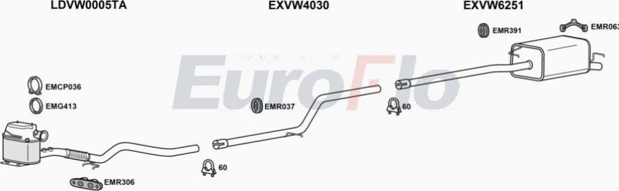 EuroFlo VWCAD16D 0600LHD - Система випуску ОГ autocars.com.ua