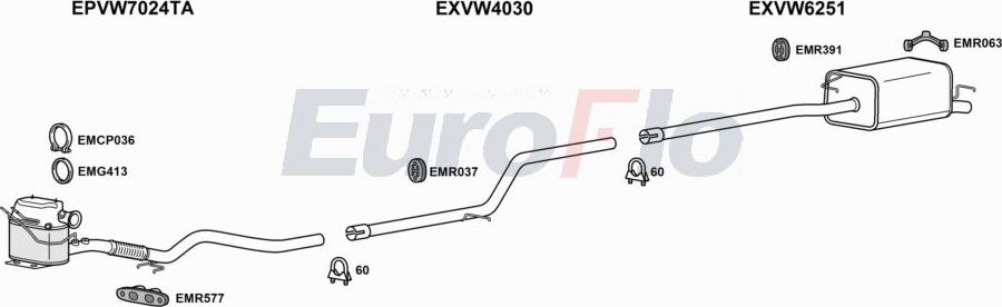 EuroFlo VWCAD16D 6001B - Система випуску ОГ autocars.com.ua