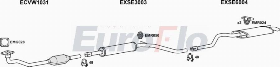 EuroFlo VWCAD19D 6001A00 - Система випуску ОГ autocars.com.ua
