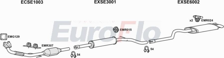 EuroFlo VWCAD19D 6004A00 - Система випуску ОГ autocars.com.ua