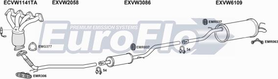 EuroFlo VWCAD20D 6001A - Система випуску ОГ autocars.com.ua