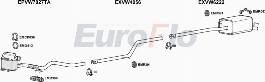 EuroFlo VWCADM20D 6004 - Система випуску ОГ autocars.com.ua