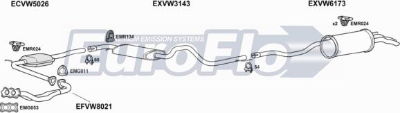 EuroFlo VWCAR25 6018B - Система випуску ОГ autocars.com.ua